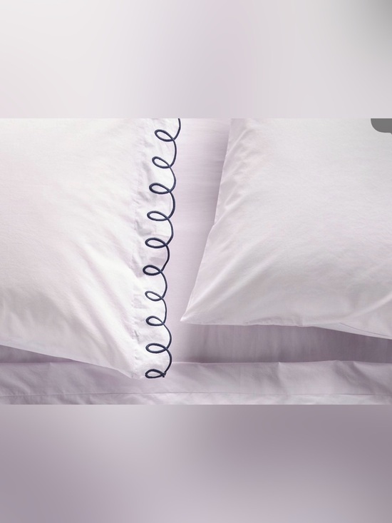 Anthropologie Other - New set of 2 Anthropologie looped standard pillow cases lavender navy embroidery